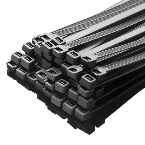 XINGO 100 Stück Kabelbinder Schwarz, 3500mm x 7,6mm, 50 kg Zugfestigkeit, kleine Größe, UV Beständig Set für Zur Ordnung von Kabeln, Gartenarbeit, Hause, im Büro, der Garage XINGO 100 Stück Kabelbinder Schwarz, 3500mm x 7,6mm, 50 kg Zugfestigkeit, kleine Größe, UV Beständig Set für Zur Ordnung von Kabeln, Gartenarbeit, Hause, im Büro, der Garage von XINGO