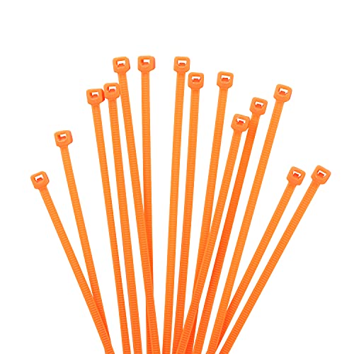 XINGO 1000 Stück Kabelbinder Orange, 100mm x 2,5mm, 8,1 kg Zugfestigkeit, kleine Größe, UV Beständig Set für Zur Ordnung von Kabeln, Gartenarbeit, Hause, im Büro, der Garage von XINGO