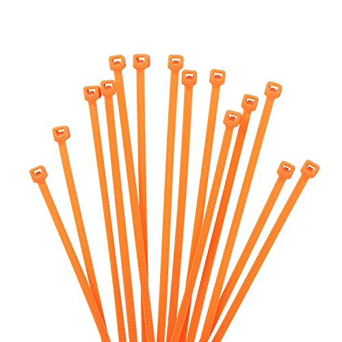 XINGO 1000 Stück Kabelbinder Orange, 150mm x 2,5mm, 8,1 kg Zugfestigkeit, kleine Größe, UV Beständig Set für Zur Ordnung von Kabeln, Gartenarbeit, Hause, im Büro, der Garage von XINGO