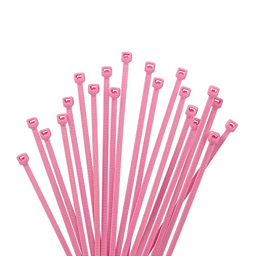 XINGO 1000 Stück Kabelbinder Rosa, 100mm x 2,5mm, 8,1 kg Zugfestigkeit, kleine Größe, UV Beständig Set für Zur Ordnung von Kabeln, Gartenarbeit, Hause, im Büro, der Garage von XINGO