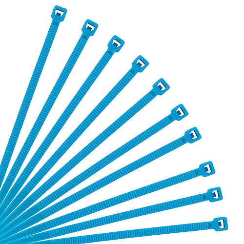 XINGO 500 Stück Kabelbinder Blau, 250mm x 3.6mm, 18,2 kg Zugfestigkeit, UV-beständig, Selbstsichernde Kabelbinder für drinnen und drauße von XINGO