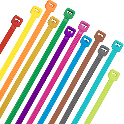 XINGO 1200 Stück Farbige Kabelbinder, 200mm x 4.8mm Kabelbinder farbig bunt, 12 Verschiedene FarbtöneKabelbinder, für Kabelmanagement,Garten Dekoration,Gartenkunst- UV-Beständig von XINGO