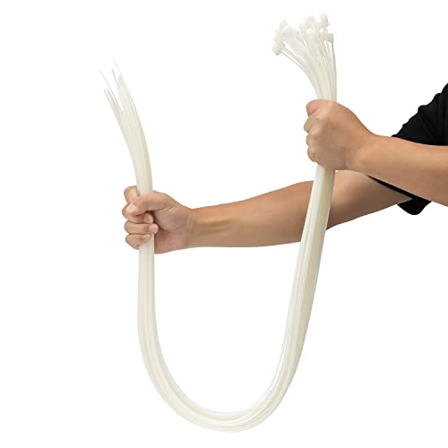 XINGO 36 inch Cable Zip Ties Heavy Duty 25 PCS,175lbs Ultra Strong Plastic Wire Ties, Large Cable Ties Extra Long Tie Wraps, Indoor and Outdoor UV Resistant (White) von XINGO