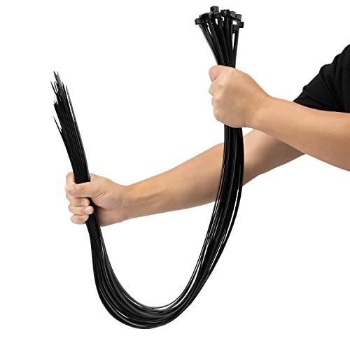 XINGO 40 Stück Kabelbinder Schwarz, 760mm x 9mm breit kabelbinder, Zugfestigkeit 80KG, UV Beständig Kabelbinder lang Set, Großer Kabelbinder für Kabelmanagement von XINGO