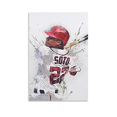 XINGSHANG Baseballspieler Juan Soto Art Poster Leinwand Wandkunst Poster Dekorativ Modern Home Print Bild Kunstwerke Poster 40 x 60 cm von XINGSHANG