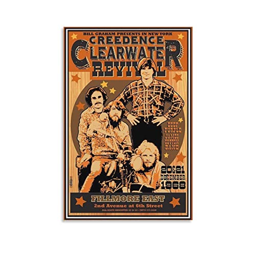 XINGSHANG Creedence Clearwater Revival Poster Rock and Roll Hall of Fame Poster Sänger Poster Leinwand Malerei Poster Wandkunst Dekorative Bild Drucke Moderne Dekoration 40 x 60 cm von XINGSHANG