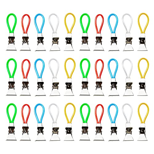XINGSUI 30 Stück Handtuch Clips,Handtuch Haken,Aufhänge Clips,Farbiger Handtuchhaken,für Bad,Kuechen(Weiß, Rot, Gelb, Blau, Grün) von XINGSUI