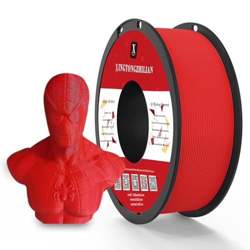 PETG+ 3D Filament 1.75 mm,PETG Plus Drucker Filament,1Spule (2.2lbs) Drucker Filament für 3D Drucken, Dimensional Genauigkeit +/- 0,02 mm,PETG+ Rot von XINGTONGZHILIAN