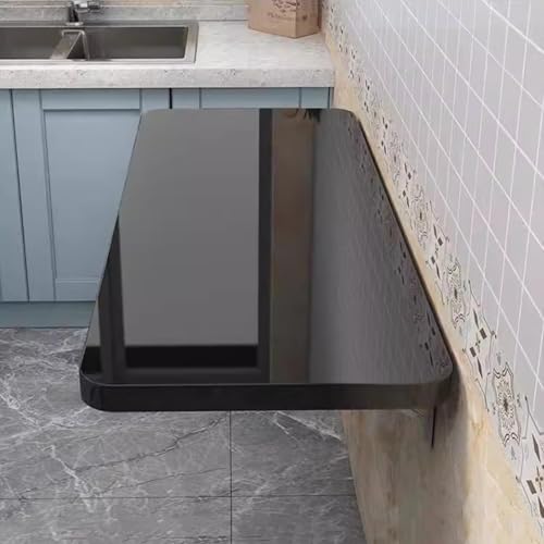 XINGWANGG Klappbarer Wandtisch,Schwimmender Schreibtisch Esstisch Wandklapptisch,Klapptisch Klappschreibtisch,Wandtisch für Küche,Wohnzimmer,Balkon,Länge x Breite (Schwarz,60cm x 40cm) von XINGWANGG