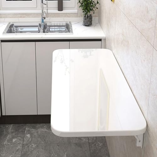 XINGWANGG Klappbarer Wandtisch,Schwimmender Schreibtisch Esstisch Wandklapptisch,Klapptisch Klappschreibtisch,Wandtisch für Küche,Wohnzimmer,Balkon,Länge x Breite (Weiß,70cm x 40cm) von XINGWANGG