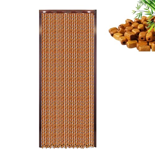 XINGWANGG Perlenvorhang Holz,Bambusvorhang Türvorhang,Hängender Fadenvorhang Türdekorationen Raumteiler Dekorationen,für Balkon,Wohnbereich,Anpassbar,Breite x Höhe (100cm x 150cm(100 Stränge) von XINGWANGG