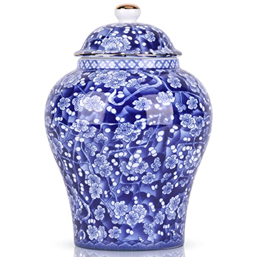 Chinesisches Ingwerglas mit Deckel,antiker Stil, dekorative Retro-Porzellan-Blumen, Keramik-Deckel, traditioneller China-Ming- und Qing-Stil (Blütenglas) von XINGYAN