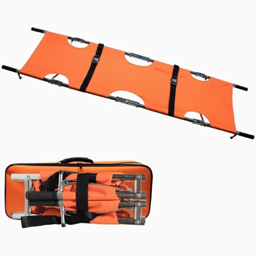 Tragbare Notfall-Rettungstrage Faltbare Trage Aus Edelstahl Mit Aufbewahrungstasche Leicht Zu Verstauen Geeignet Für Den Transport Von Patienten In Krankenhäusern Zu Hause(Orange) von XINGYAOXS