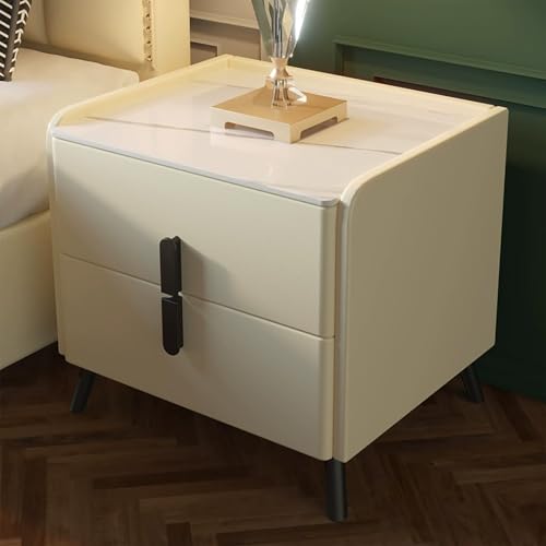 XINGYAOXS Kleiner Beistelltisch Aus Mikrofaser Mit Metallfüßen Nachttisch Fürs Schlafzimmer Mit 2 Schubladen Mit Schieferschrankplatte Massivholzrahmendesign Robust Und Langlebig(Beige,30cm/11.8in) XINGYAOXS Kleiner Beistelltisch Aus Mikrofaser Mit Metallfüßen Nachttisch Fürs Schlafzimmer Mit 2 Schubladen Mit Schieferschrankplatte Massivholzrahmendesign Robust Und Langlebig(Beige,30cm/11.8in) von XINGYAOXS