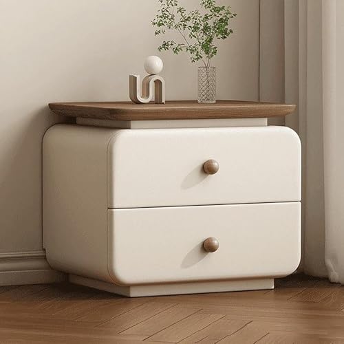 XINGYAOXS Vintage-Nachttisch Aus Holz Moderner Nachttisch Bodenschrank Mit 2 Schubladen Nachttischmöbel Mit Offenen Retro-Holzregalen Geeignet Für Schlafzimmer Wohnzimmer(Beige,40cm/15.7in) von XINGYAOXS