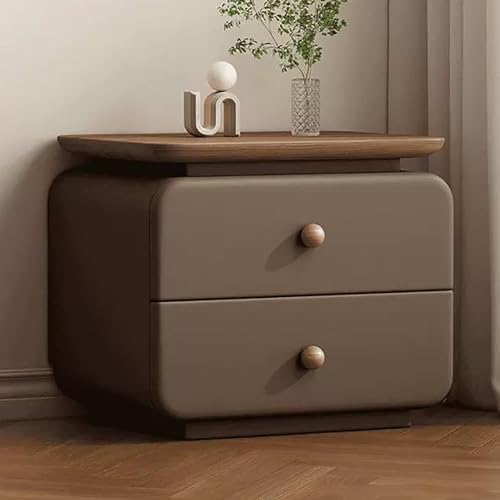 XINGYAOXS Vintage-Nachttisch Aus Holz Moderner Nachttisch Bodenschrank Mit 2 Schubladen Nachttischmöbel Mit Offenen Retro-Holzregalen Geeignet Für Schlafzimmer Wohnzimmer(Brown,45cm/17.7in) von XINGYAOXS