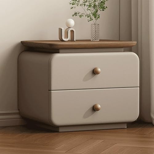 XINGYAOXS Vintage-Nachttisch Aus Holz Moderner Nachttisch Bodenschrank Mit 2 Schubladen Nachttischmöbel Mit Offenen Retro-Holzregalen Geeignet Für Schlafzimmer Wohnzimmer(Khaki,50cm/19.7in) von XINGYAOXS