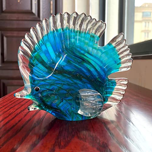 XINGYUANHE 3 Farben Kristall Fisch Figur Glas mundgeblasen große große Tropische Fische Moderne Tier Handwerk Home Aquarium Schrank Dekor von XINGYUANHE