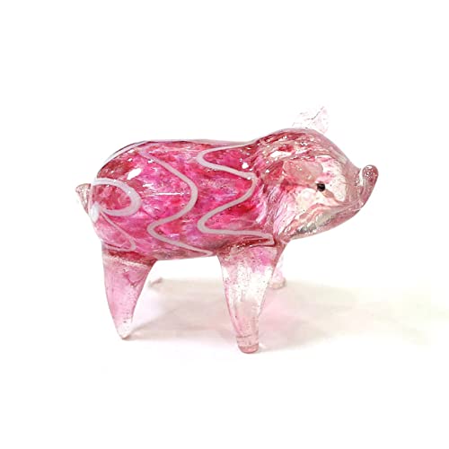 XINGYUANHE Glas Schwein Miniatur Figur Handwerk Ornament Home Desktop Dekor Niedliche Tier Statue Weihnachten Neujahr Geschenke von XINGYUANHE