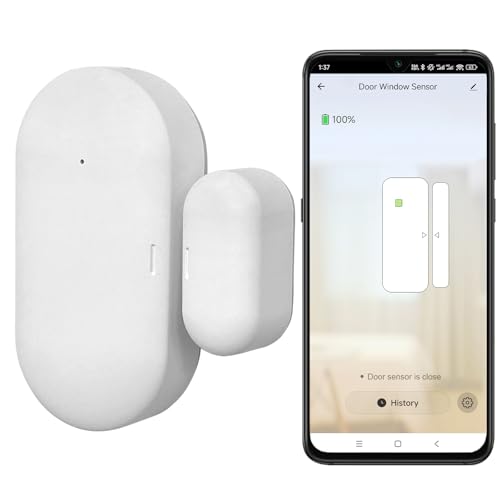 WiFi Tür-Fenster-Kontakt Wireless Türfenstersensor Alarm-Benachrichtigung aufs Handy Wireless Window Sensor App Notification, Contact Sensor for Home Security (1 Pack) von XINHAOSI