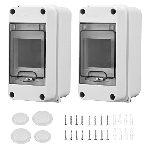 2 Stück Sicherungskasten Aufputz, kleinverteiler IP65-1 Reihig-3 Module, Verteilerkasten Aufputz, Geeignet für Gärten im Freien, Bauernhöfe, Ladesäulen, Feuchtraum von XINHNMUU