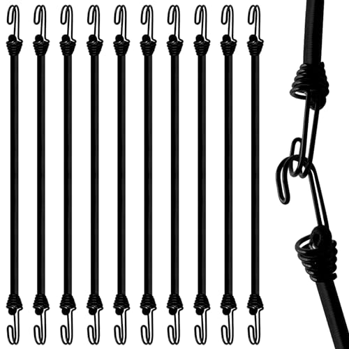 Spanngummi mit Haken 10 Stück, Expander mit Haken 100 cm, Gummiband mit Haken für Anhängerplane, Dachträger, Camping, Sonnensegel, Schwarz Spanngummi mit Haken 10 Stück, Expander mit Haken 100 cm, Gummiband mit Haken für Anhängerplane, Dachträger, Camping, Sonnensegel, Schwarz von XINJI