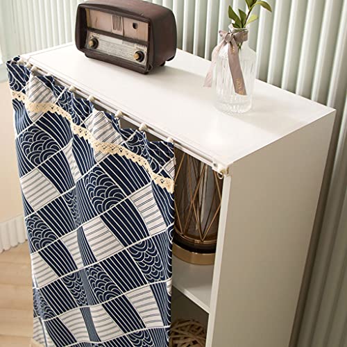 Schranktür Vorhang Schrank Schatten Vorhang Rack Staubvorhang Schuhregal Vorhang Land Kurzer Vorhang Schlafzimmer Trennwand Vorhang Küche Vorhang Mit Führungsschie(Size:(W x H) 60x100cm,Color:Stil D) von XINKAI