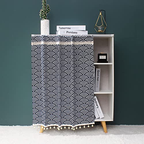 Schranktür Vorhang Stoff Bücherregal Staubvorhang Möbel Verdunkelungsvorhang Küche Kurzer Vorhang Kleiderschrank Sichtschutz Vorhang Badezimmer Trennwand Vorhang M(Size:(W x H) 80x120cm,Color:Stil d) von XINKAI