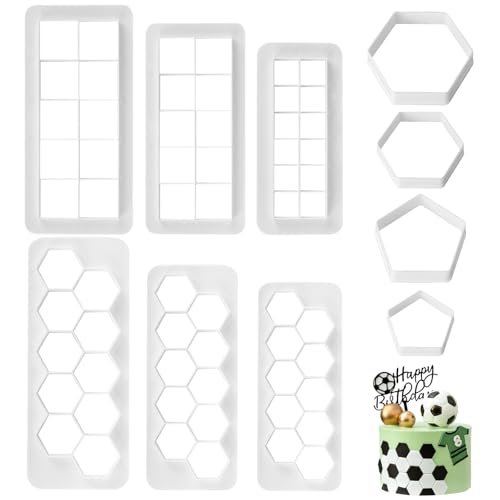 Set 10 Stück Tortendeko Fussball Ausstechformen Fondant Ausstecher Fussball Tortendeko DIY Fussball Plätzchen,Dessert,Torten Dekorieren von XINKEJIA