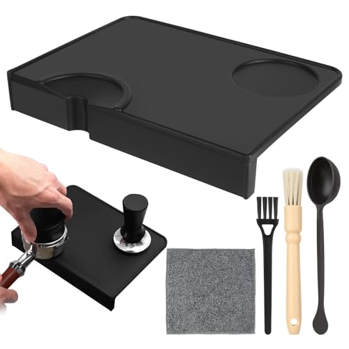 XINKEJIA 5 Stücke Set Kaffee Tampermatte 21 * 15 * 3cm Silikonmatte Kaffeemaschine Kaffee Zubehör Siebträger Zubehör Ideal für Barista Haushalt & Café Spülmaschinenfest & Hitze Beständig von XINKEJIA