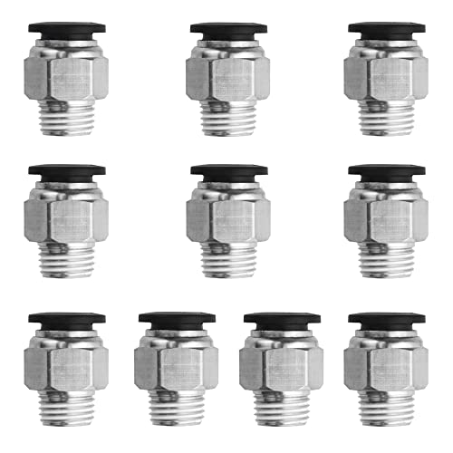 XINMEIWEN 10 Stück 1/4 Zoll NPT Außengewinde, 10 mm, pneumatische Push-to-Connect-Armaturen, PC10-N2 von XINMEIWEN