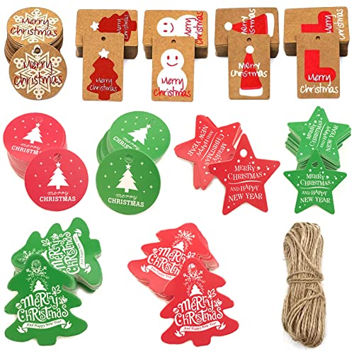 Xinmeng 160 Stück Weihnachtsgeschenkanhänger 8 Stile Geschenkanhänger Kraftpapier Weihnachten Hängeetiketten mit 20Cm Natürlichen Bindfäden für Weihnachtsbaum Präsentieren Dekoration Xinmeng 160 Stück Weihnachtsgeschenkanhänger 8 Stile Geschenkanhänger Kraftpapier Weihnachten Hängeetiketten mit 20Cm Natürlichen Bindfäden für Weihnachtsbaum Präsentieren Dekoration von XINMENG