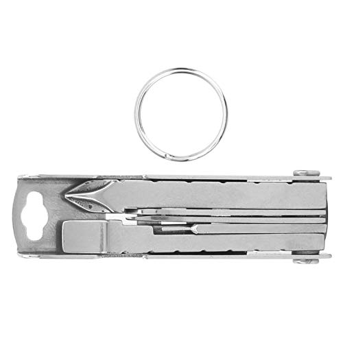 XINMYD Multifunktionales Schlüsselkettenwerkzeug, multifunktionales 12-in-1-Schraubendreher-Messer-Werkzeugsatz Edelstahl-Schlüsselkettenwerkzeug von XINMYD