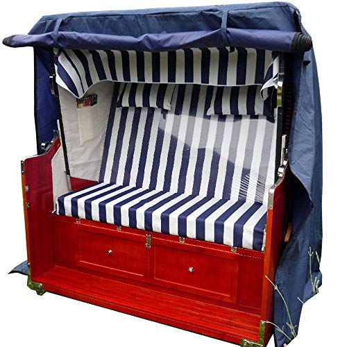 XINRO winterfeste Luxus XXL Strandkorbhülle aus Bootsplane in blau - Strandkorbschutzhülle Strandkorb Schutzhülle Abdeckhaube Abdeckplane Strandkorbplane Strandkorbhaube 135cm B x 170cm H x 105cm T von XINRO