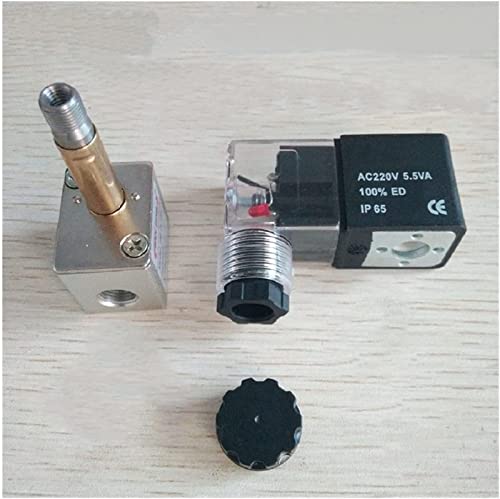 1 Paar 1/8 Zoll ölfreies Luftkompressor-Magnetventil 220 V 380 V Entlader-Magnetventil, normalerweise geschlossen, mit nützlicher Anzeige(380V with indicator) von XINSHILING