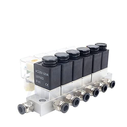 2V025-08 Normalerweise geschlossenes 12-V-24-V-220-V-Ventil Pneumatisches Pneumatik-Magnetventil 2-Wege-MAGNET-PNEUMAT-Kartuschenmagnetventil(AC220V 6 in 6 out,10F) von XINSHILING