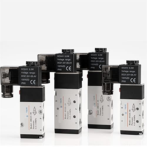 4v210-08 Typ Pneumatisches Elektrisches Magnetventil Wegesteuerung Luftmagnetventil 12 V 24 V 220 V 4v210 1 Stücke(4V210-08 DC12V,With 8mm Fittings) von XINSHILING