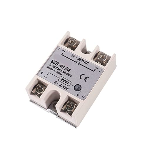Relais 1 Stück Halbleiterrelais SSR 10DA 25DA 40DA 10AA 25AA 40AA 60AA 80AA DC-Steuerung 24–380 V AC SSR-10 25 40 DA Relais Aluminium-Kühlkörper(SSR-25AA) von XINSHILING