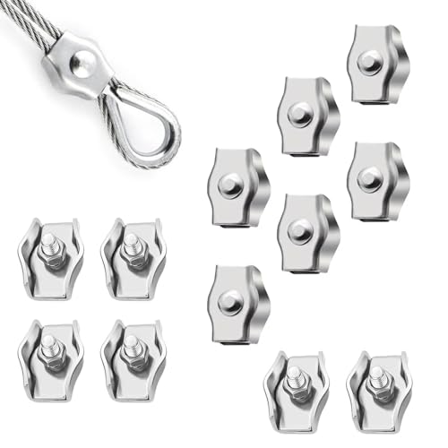 12 Stück M3 Drahtseilklemme Langlebig Simplex Klemme für 3mm Drahtseile Edelstahl Seilklemme für Drahtseil Stahlseil Wäscheleine Markise Fixiert von XINTANGXIA