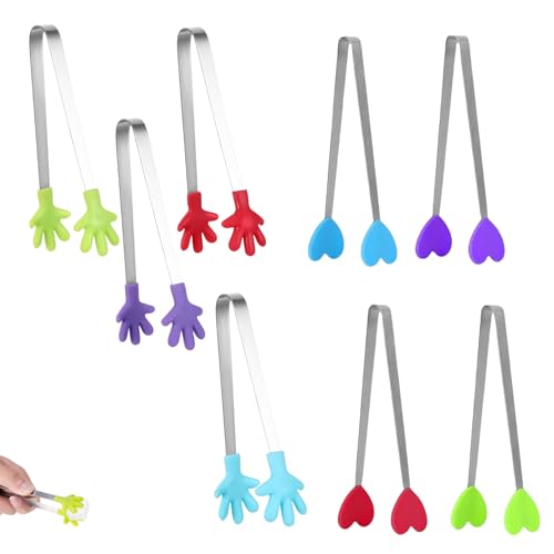 8 Stück Mini Zuckerzange Multifunktionale Lebensmittelclip mit Rutschfester Handform Edelstahl Lebensmittelzange für Kaffee Küche Bar Party Buffet Salat Eis 8 Stück Mini Zuckerzange Multifunktionale Lebensmittelclip mit Rutschfester Handform Edelstahl Lebensmittelzange für Kaffee Küche Bar Party Buffet Salat Eis von XINTANGXIA