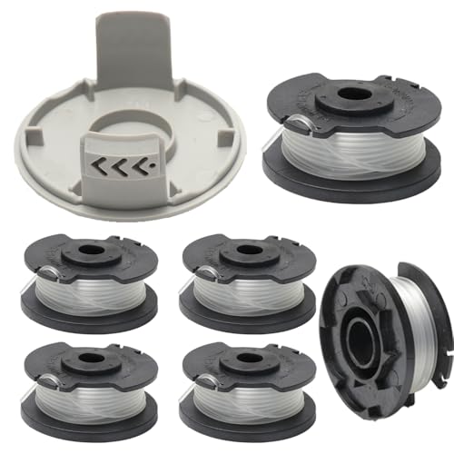 6 Stücke Fadenspulen für Einhell Akku-RasentrimmerEinhell GE-CT 18/28 Li, GE-CT 18/28 Li TC, GE-CT 18/260 Li, Einhell fadenspule TLE-03 (6 Ersatzfadenspule + 1 Spulenabdeckung) von XINTONG