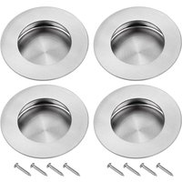 Ccykxa 4 Stück versenkter Schiebetürgriff, runde Griffe aus Edelstahl 304 mit unsichtbaren Rillen für Schiebetür, Schrank, ausziehbare Schublade, mit von XINUY