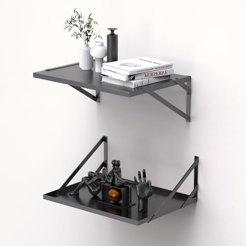 XINWXSS Schwarze schwebende Regale, 30,5 cm tief, Wandregale, Set mit 2 Stück, schwarze Metallregale, groß für Wohnzimmer, Schlafzimmer, Badezimmer, Regal mit Metallhalterungen XINWXSS Schwarze schwebende Regale, 30,5 cm tief, Wandregale, Set mit 2 Stück, schwarze Metallregale, groß für Wohnzimmer, Schlafzimmer, Badezimmer, Regal mit Metallhalterungen von XINWXSS