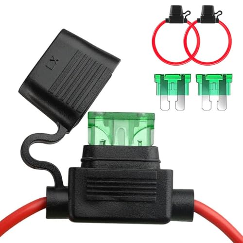 2er-Pack Inline-Sicherungshalter, 16 AWG wasserdichter Automobilhalter Kupferdraht mit 30 A Standard-Sicherungen, 32 V Mini-Flachsicherungshalter für Auto/LKW/Motorrad/Boot 2er-Pack Inline-Sicherungshalter, 16 AWG wasserdichter Automobilhalter Kupferdraht mit 30 A Standard-Sicherungen, 32 V Mini-Flachsicherungshalter für Auto/LKW/Motorrad/Boot von XINXINGDINGSHENG