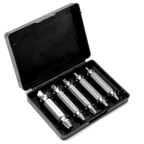 5-teiliges Schraubenausdreher-Set für beschädigte Schrauben, doppelseitiges Werkzeug zum Entfernen von gebrochenen Bolzen, Modell HSS 4341 Schraubenentferner für abisolierte, hartnäckige, rostige von XINXINGDINGSHENG