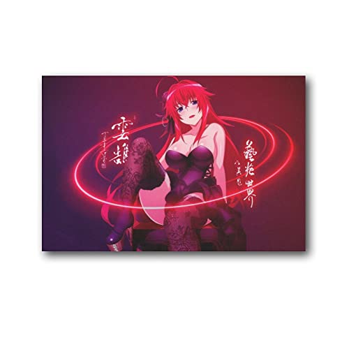 XINXUN Anime Cute Girl Gremory Rias High School DxD 1 Geschenk Leinwand Gemälde Poster Wandkunst Dekorative Bilder Drucke Moderne Dekoration Gerahmt 30 x 45 cm, Ohne Rahmen von XINXUN