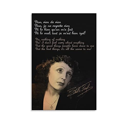 XINXUN Edith Piaf La Mome Biographische Filmkunstposter La Vie En Rose 17, Wandkunst, Bild, Poster, Leinwanddruck, Poster, Kunstwerke, Schlafzimmer, Wohnzimmer, Dekoration, 20 x 30 cm von XINXUN
