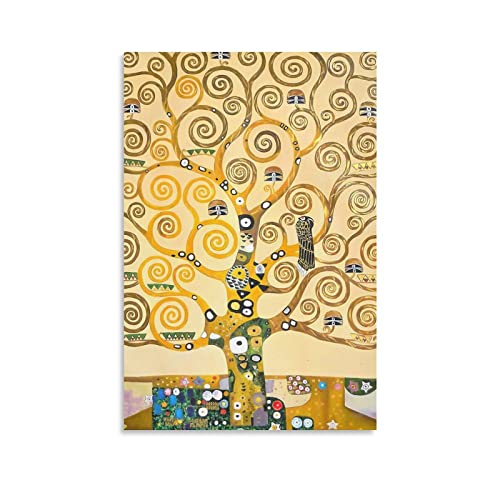 Gustavv Klimt Moderne Kunst Gemälde Poster Baum des Lebens Deko Gemälde Leinwand Wandkunst Wohnzimmer Poster Schlafzimmer Gemälde 30 x 45 cm von XINXUN