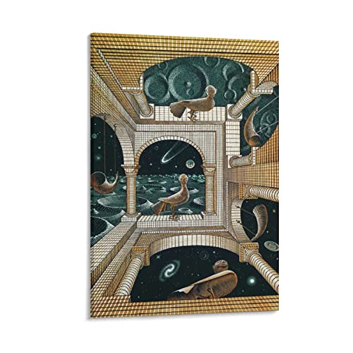 Maurits Cornelis Escher Abstrakte moderne Kunstwerke, Poster, 3 Poster, coole Kunstwerke, Malerei, Wandkunst, Leinwanddrucke, hängendes Bild, Heimdekoration, Poster, Geschenkidee, 40 x 60 cm von XINXUN