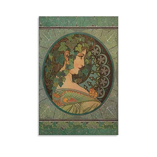 XINXUN Alphonse Mucha Jugendstil Klassisches Kunstposter Vintage Lady 3 Druck Foto Kunst Gemälde Leinwand Poster Home Deko Schlafzimmer Moderne Dekor Geschenke 30 x 45 cm von XINXUN